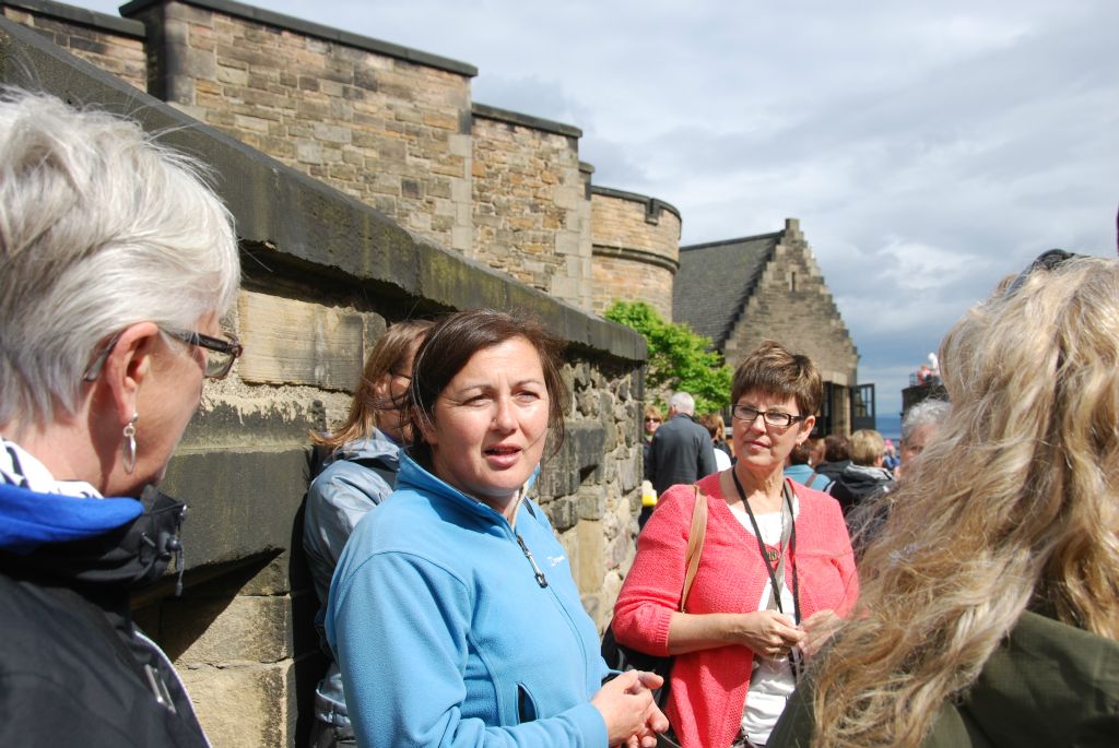 The delightful Scottish lass that was our guide through Edinburgh Castle.